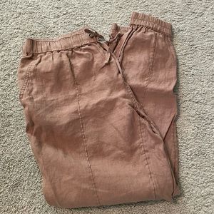 Cynthia Rowley dusty rose linen jogger pant